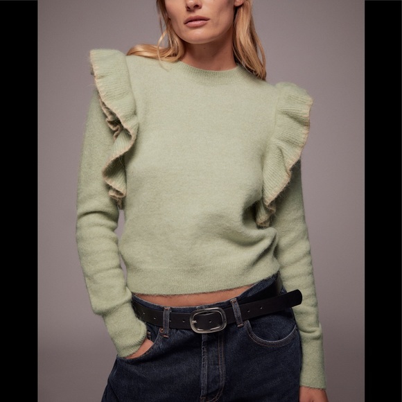 ニット+セーター ZARA KNIT SWEATER WITH RUFFLE TRIMS TRF Pictures: Zara's Knit Sweater with Ruffle Trims - RSVP Live